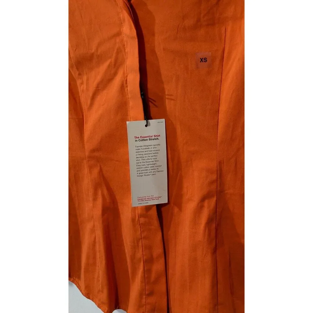 Express Design Studio Essential Shirt in Cotton Stretch tapered top XS - Picture 3 of 6